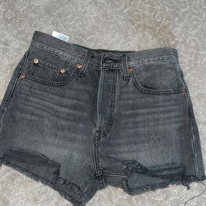Levi black denim shorts